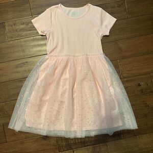 Girls Light Pink Sequin Tulle Dress